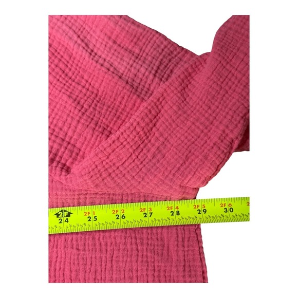 Ali Miles Womens 3X Tunic Top Pink Black Trim Gauzy Spring Summer Lagenlook - Picture 9 of 16